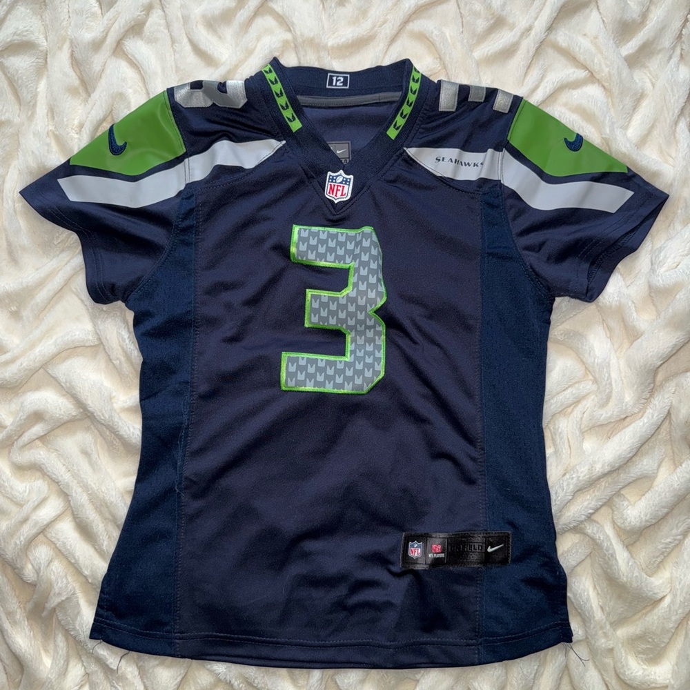 Nike Kids Navy and Green Seahawks Jersey